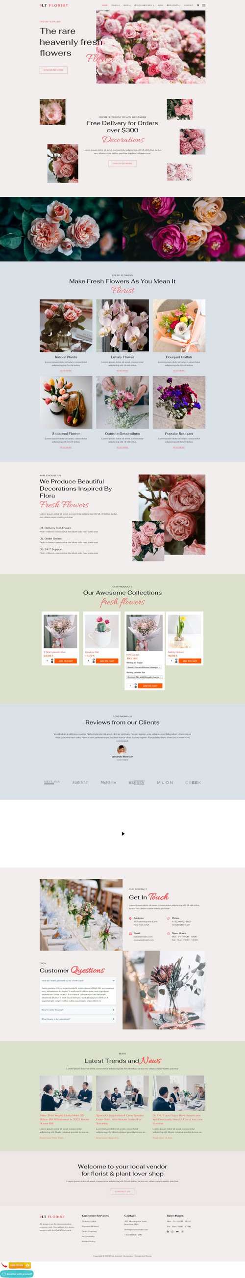 LT Florist - Responsive Joomla 4 template for flower shop sites