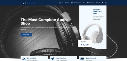 GT Audio - Responsive Free Audio Shop Joomla 4 Template