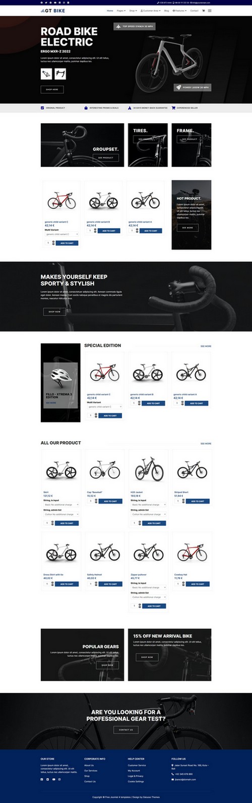 GT Bike - User-friendly Bike Shop Joomla 4 Template