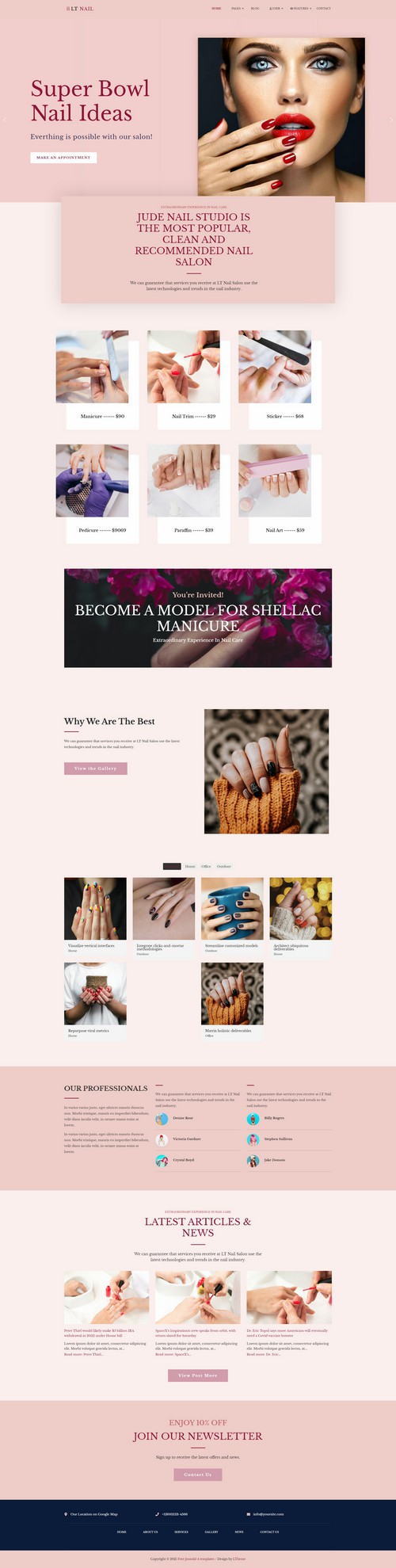 LT Nail - Free Beauty Salon & Spa Joomla 4 template