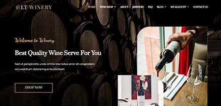 LT Winery - Winery, Alcohol Online Shops Joomla 4 Template
