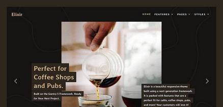 Elixir - Joomla 4 Template for Coffee Shops, Café, and Bars
