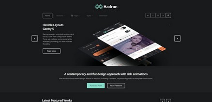 Hadron - Responsive contemporary and flat design Joomla 4 Template