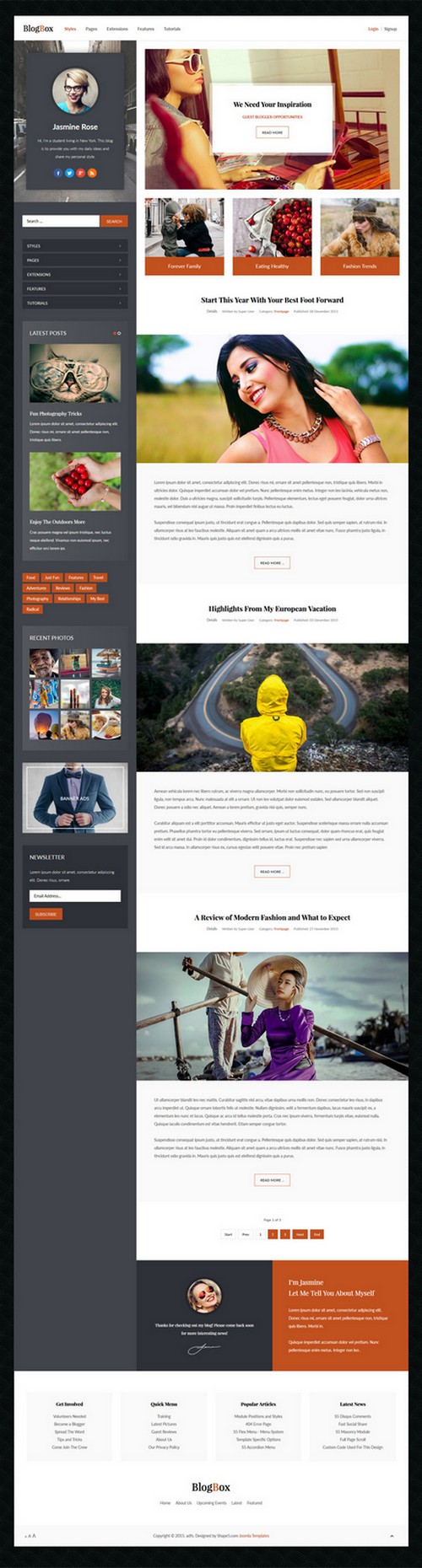 Blogbox - Authors, Bloggers and Publishers Joomla 4 Template