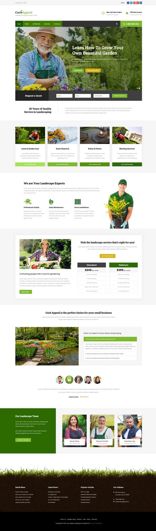 Curb Appeal - Joomla 4 Template for gardening, landscaping