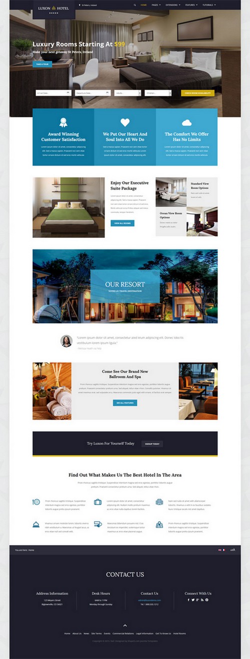 Luxon - Ultimate Hotel and Accommodations Joomla 4 Template
