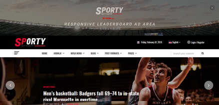 Sporty - Responsive News and Sports Magazine Joomla 4 Template