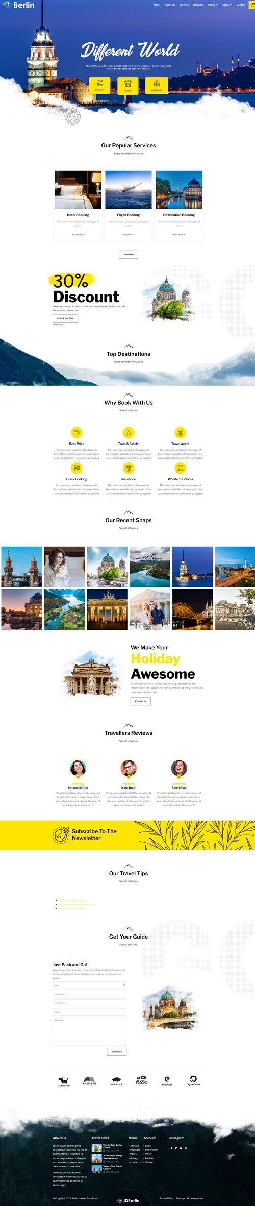 Berlin - Travel and Tourism Services Joomla 4 Template