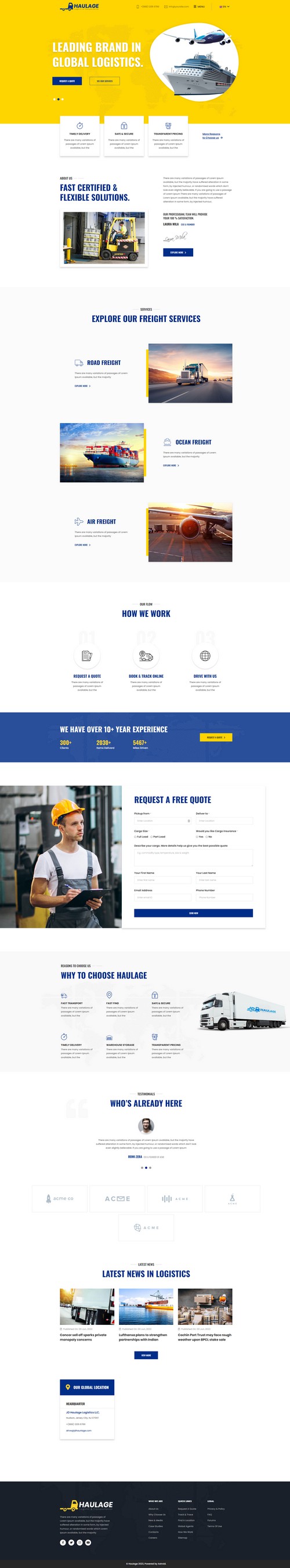 Haulage - Joomla 4 Template for Logistic and Transportation Services