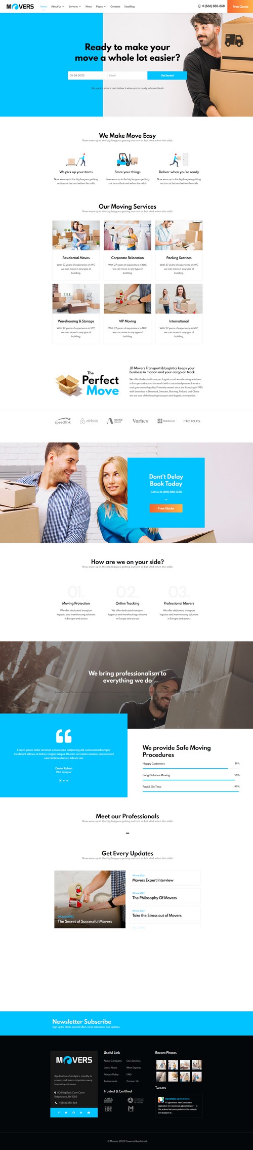 Movers - Joomla 4 Template for Moving and Logistics Services