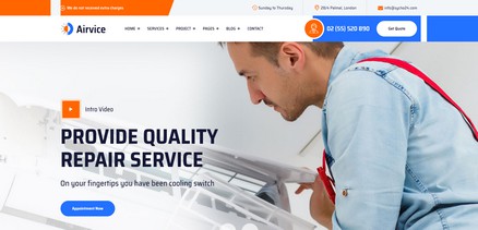Airvice - Heaters and AC Repair Services Joomla 4 Template