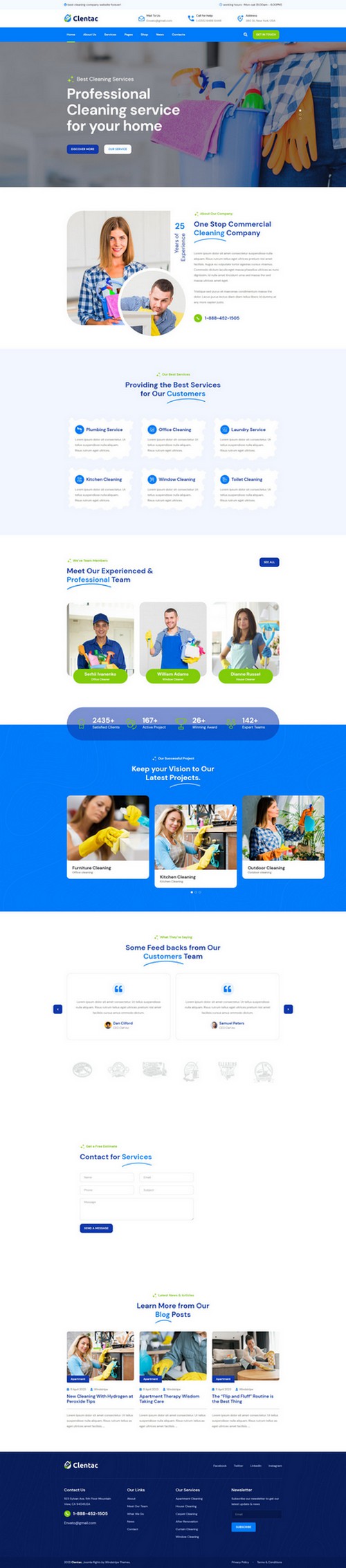 Clentac - Responsive Cleaning Services Joomla 4 Template
