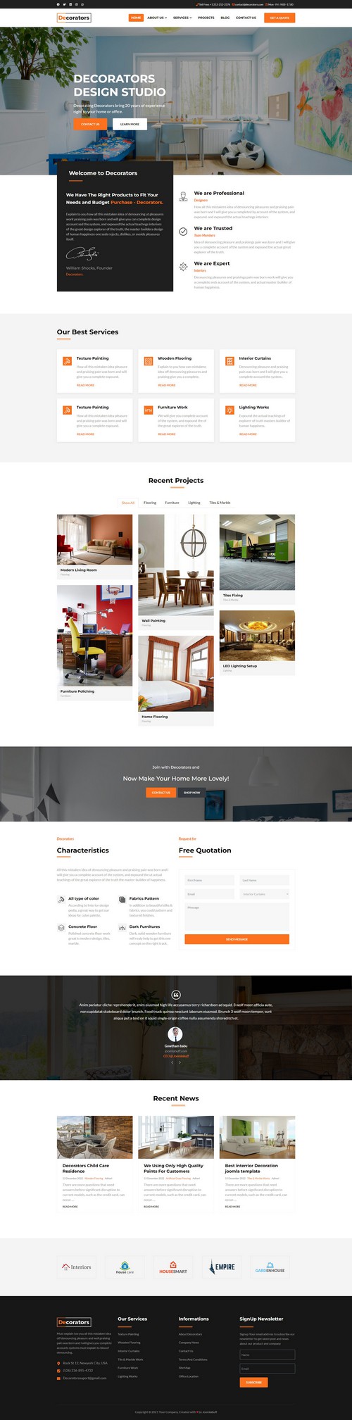 Decorators - Architecture & Modern Interior Design Studio Joomla 4 Template