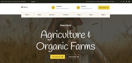 Orgarium - Responsive Agriculture Farming Joomla Template