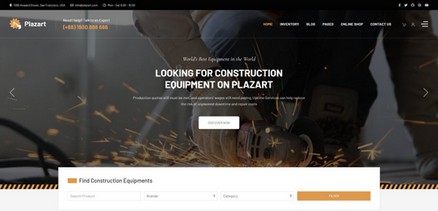 Plazart - Construction Equipment Joomla 4 Template