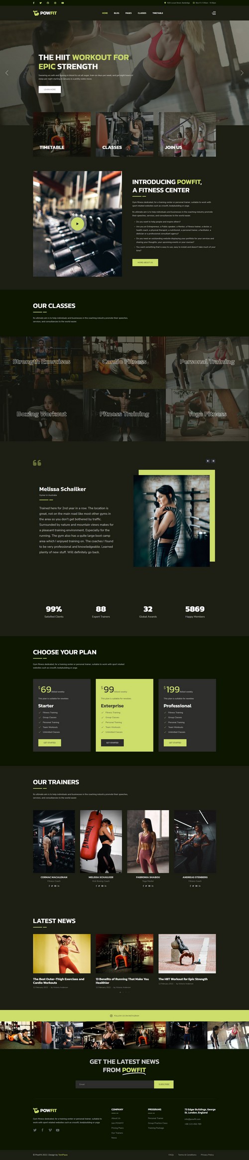 PowFit - Gym Fitness, Yoga Trainer & Sport Clubs Joomla Template