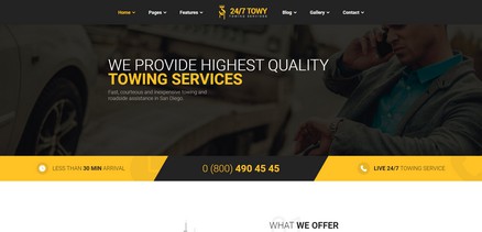 Towy - Emergency Auto Towing and Roadside Assistance Joomla Template