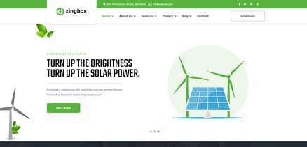 Zingbox - Wind & Solar Energy Joomla Template