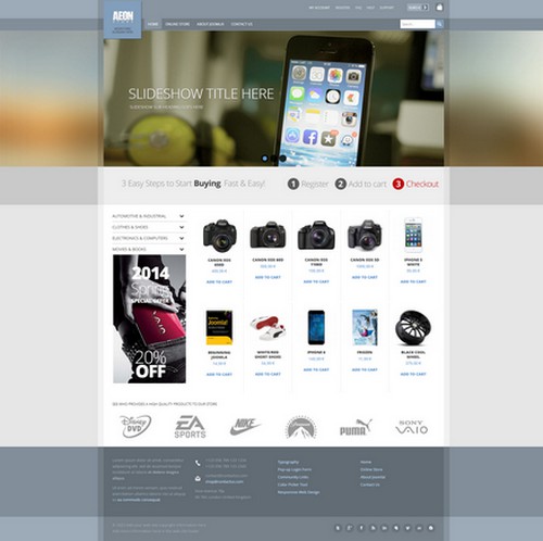 Aeon - Responsive shop virtuemart template for Joomla