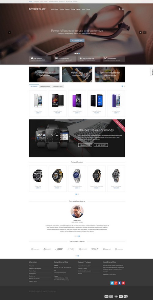 Diverse Shop - Responsive shop virtuemart template for Joomla