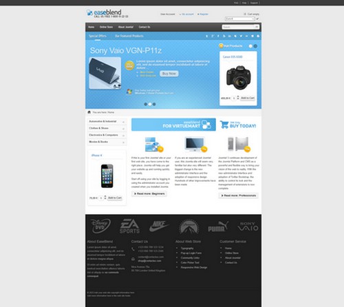 Ease Blend - Responsive shop virtuemart template for Joomla