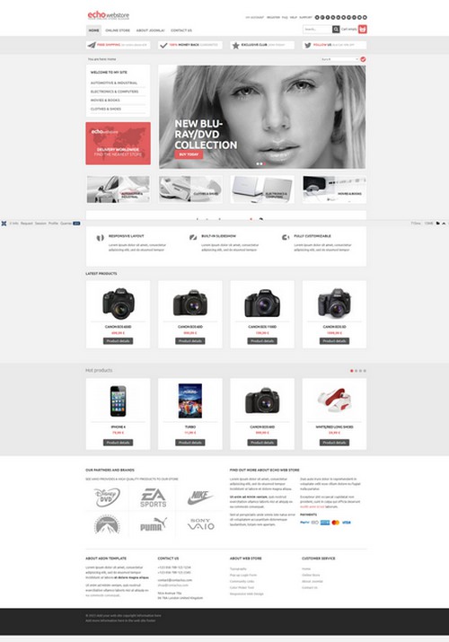 Echo - Responsive shop virtuemart template for Joomla