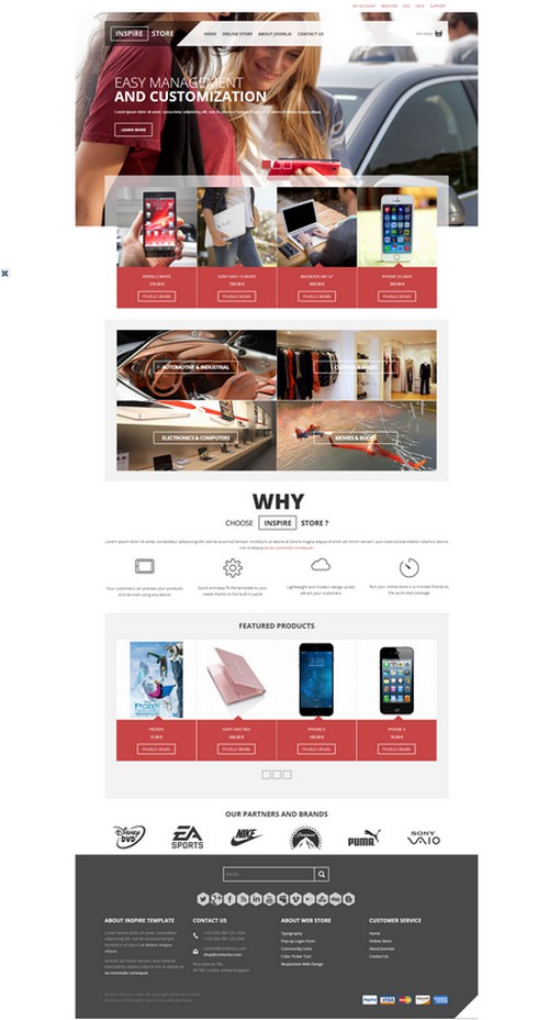 Inspire - Responsive shop virtuemart template for Joomla