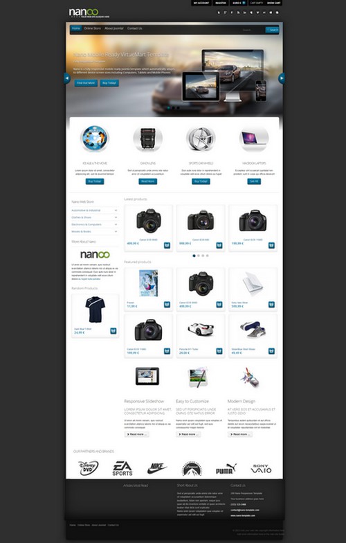 Nano - Responsive shop virtuemart template for Joomla