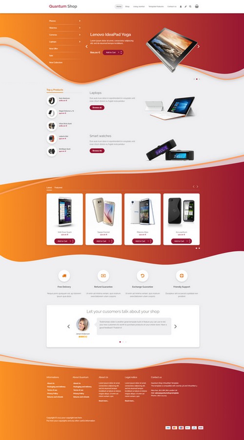 Quantum Shop - Responsive shop virtuemart template for Joomla