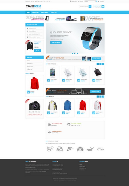 Transform - Responsive shop virtuemart template for Joomla