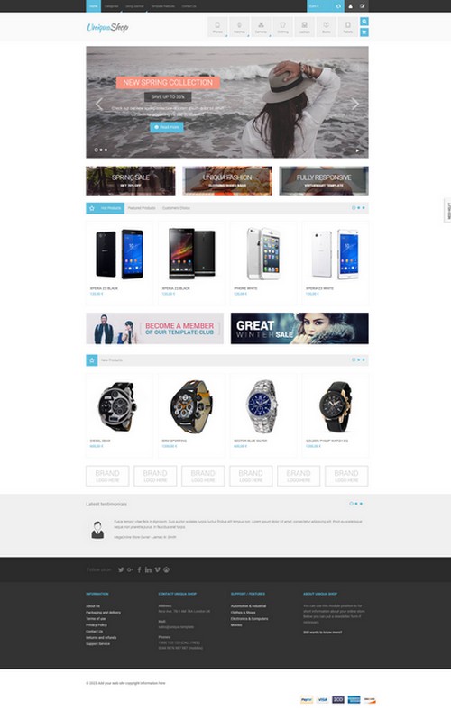 Uniqua Shop  - Responsive shop virtuemart template for Joomla