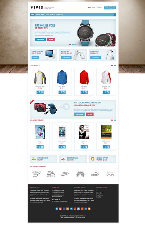 Vivid - Responsive shop virtuemart template for Joomla
