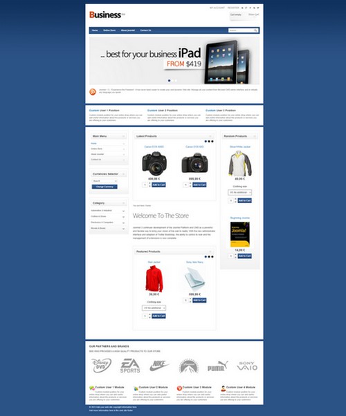 VM Business - Business shop virtuemart template for Joomla